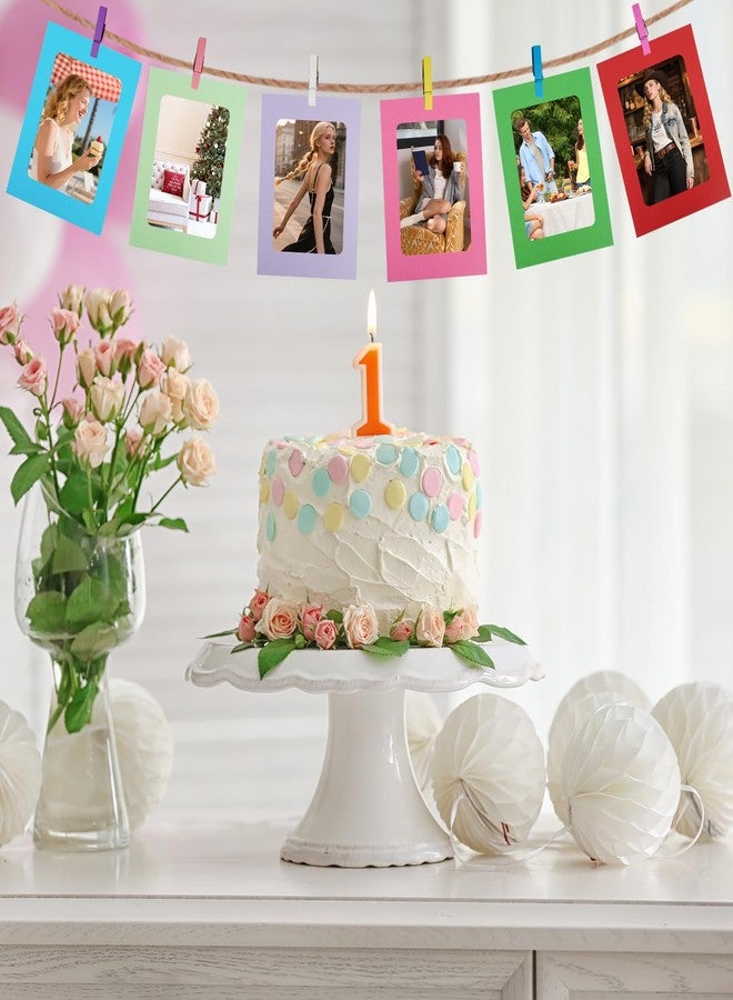 Jaarssho 4x6 Picture Frame Bulk 30 Pack Colorful, DIY Hanging Photo Banner Kit with Clips and Twine String, Wall Picture Display for Graduation Party, Paper Frames Set for Home Office - Image 4